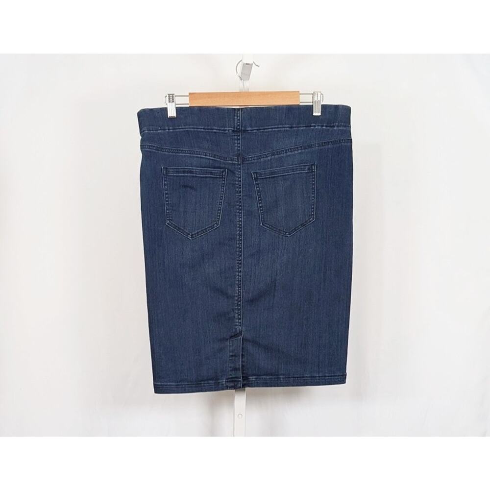 Liverpool Skirt Blue Denim Pull On Straight Estrella Wash Women's Size 14W - Picture 3 of 6